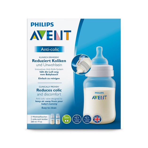 Avent Anti-Colic Μπιμπερό Πολυπροπυλενίου Κατά των Κολικών Χωρίς BPA 260ml 2τμχ SCF813/27 Avent Anti-Colic Μπιμπερό Πολυπροπυλενίου Κατά των Κολικών Χωρίς BPA 260ml 2τμχ SCF813/27