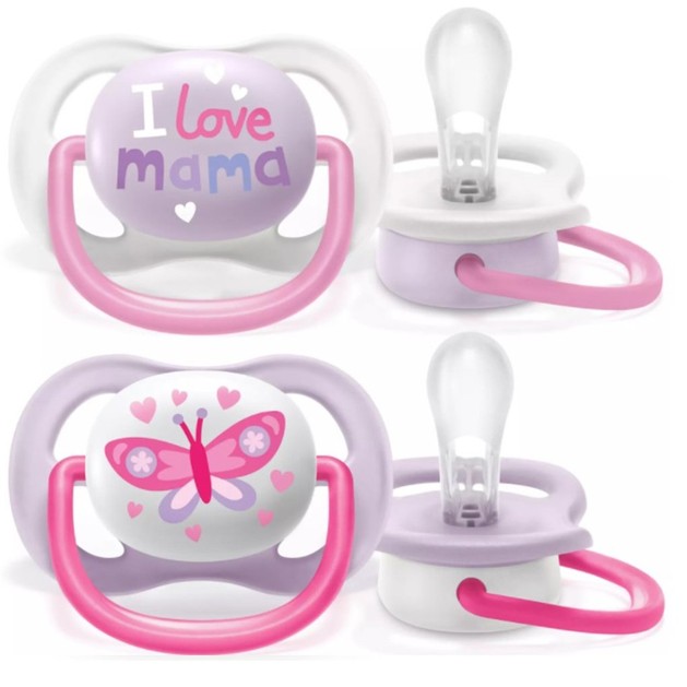 Avent Ultra Air Ελαφριά Πιπίλα για να Αναπνέει το Δέρμα του Μωρού, Λευκό Μωβ 0-6m SCF085/02, 2 Τεμάχια Avent Ultra Air Ελαφριά Πιπίλα για να Αναπνέει το Δέρμα του Μωρού, Λευκό Μωβ 0-6m SCF085/02, 2 Τεμάχια