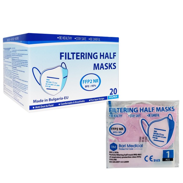 Filtering Half Non Medical Masks FFP2 NR KN95 Μάσκα Προστασίας με Μεταλλικό Έλασμα μιας Χρήσης σε Ροζ Χρώμα 20 Τεμάχια Filtering Half Non Medical Masks FFP2 NR KN95 Μάσκα Προστασίας με Μεταλλικό Έλασμα μιας Χρήσης σε Ροζ Χρώμα 20 Τεμάχια