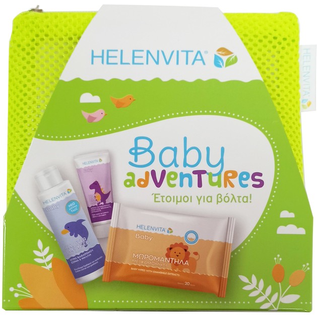 Helenvita Promo Baby Adventures με Baby All Over Cleanser 100ml & Baby Nappy Rash Cream 20ml & Baby Wipes 20 Τεμάχια & Νεσεσέρ - Πράσινο Helenvita Promo Baby Adventures με Baby All Over Cleanser 100ml & Baby Nappy Rash Cream 20ml & Baby Wipes 20 Τεμάχια & Νεσεσέρ - Πράσινο