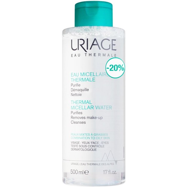 Uriage Eau Thermal Micellar Water Combination to Oily Skin 500ml Promo -20% Uriage Eau Thermal Micellar Water Combination to Oily Skin 500ml Promo -20%