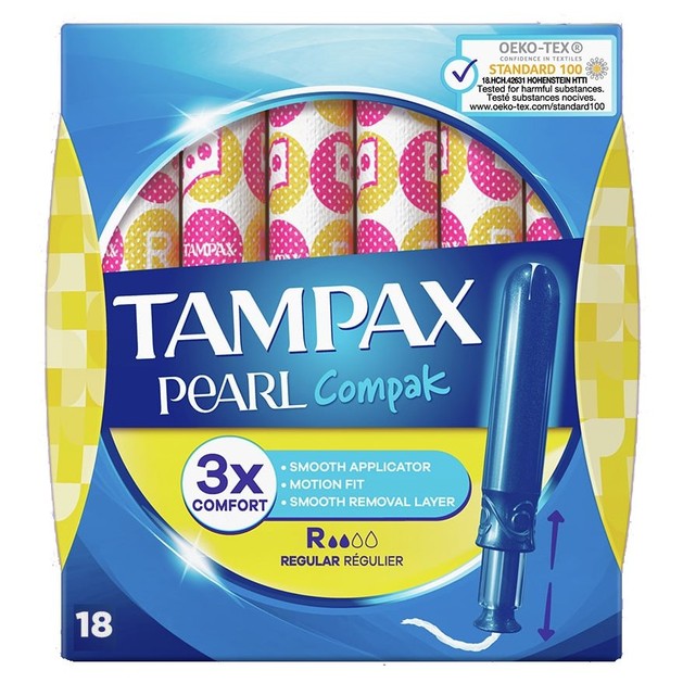 Tampax Compak Pearl Regular Ταμπόν με Απλικατέρ για Μικρή έως Μέτρια Ροή 18 Τεμάχια Tampax Compak Pearl Regular Ταμπόν με Απλικατέρ για Μικρή έως Μέτρια Ροή 18 Τεμάχια