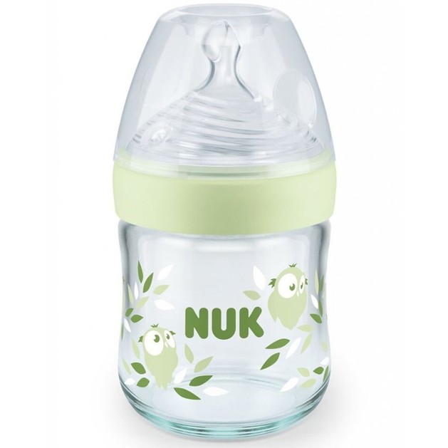 Nuk Nature Sense Glass Bottle Silicone Small 120ml - Πράσινο Nuk Nature Sense Glass Bottle Silicone Small 120ml - Πράσινο