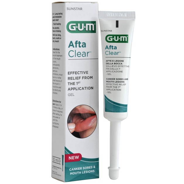 Gum Afta Clear Gel Τζελ Τοπικής Εφαρμογής για τη Θεραπεία των Αφθών 10ml Gum Afta Clear Gel Τζελ Τοπικής Εφαρμογής για τη Θεραπεία των Αφθών 10ml