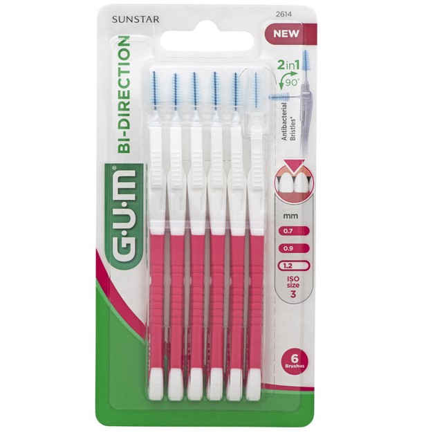 Gum Bi-Direction Cylindrical Micro 1,2mm Βουρτσάκι Αμφίδρομης Κατεύθυνσης Μεσοδόντιων Διαστημάτων 2614 Κόκκινο 6 Τεμάχια Gum Bi-Direction Cylindrical Micro 1,2mm Βουρτσάκι Αμφίδρομης Κατεύθυνσης Μεσοδόντιων Διαστημάτων 2614 Κόκκινο 6 Τεμάχια