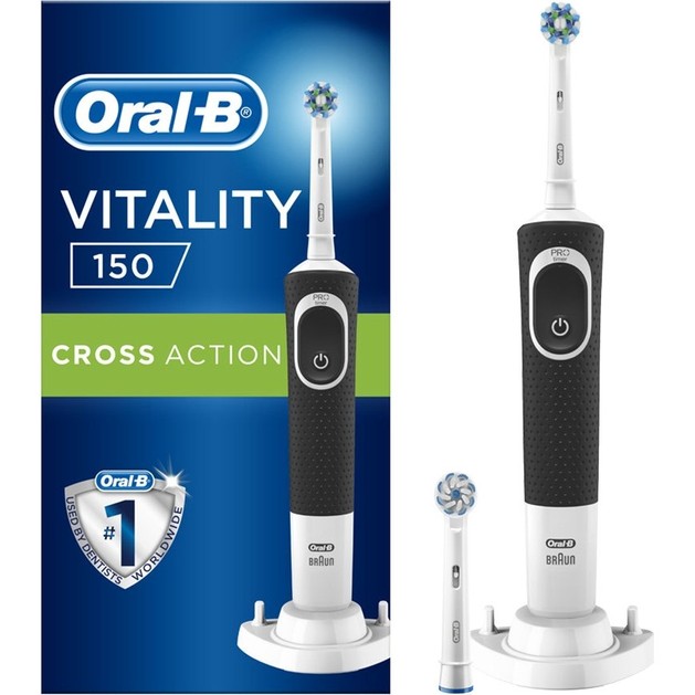 Oral-B Vitality 150 CrossAction Black Επαναφορτιζόμενη Ηλεκτρική Οδοντόβουρτσα 1 τεμάχιο Oral-B Vitality 150 CrossAction Black Επαναφορτιζόμενη Ηλεκτρική Οδοντόβουρτσα 1 τεμάχιο