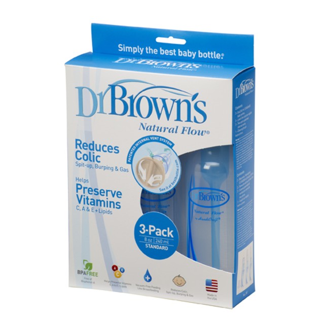 Dr. Brown\'s Natural Flow 280 Πλαστικό Μπιμπερό Σε Συσκευασία 3-Pack Με Στενό Λαιμό Θηλή Σιλικόνης 250ml Dr. Brown\'s Natural Flow 280 Πλαστικό Μπιμπερό Σε Συσκευασία 3-Pack Με Στενό Λαιμό Θηλή Σιλικόνης 250ml