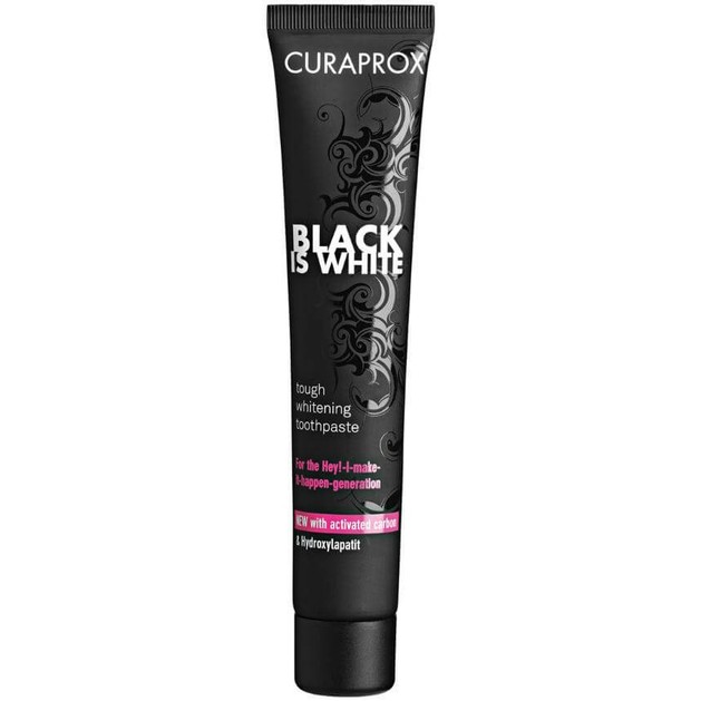 Curaprox Black is White Tough Whitening Toothpaste Λευκαντική Οδοντόκρεμα με Ενεργό Άνθρακα & Γεύση Φρέσκου Lime & Μέντας 90ml Curaprox Black is White Tough Whitening Toothpaste Λευκαντική Οδοντόκρεμα με Ενεργό Άνθρακα & Γεύση Φρέσκου Lime & Μέντας 90ml