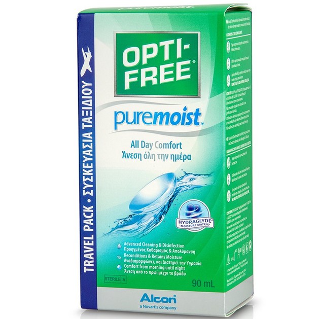 Alcon Opti-Free Pure Moist Υγρό Φακών Επαφής για Άνεση Όλη Μέρα Travel Pack 90ml Alcon Opti-Free Pure Moist Υγρό Φακών Επαφής για Άνεση Όλη Μέρα Travel Pack 90ml