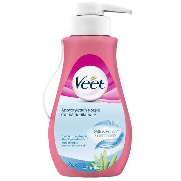 Veet Κρέμα Αποτρίχωσης για Ευαίσθητες Επιδερμίδες με Αλόη Βέρα & Βιταμίνη Ε 400ml Veet Κρέμα Αποτρίχωσης για Ευαίσθητες Επιδερμίδες με Αλόη Βέρα & Βιταμίνη Ε 400ml