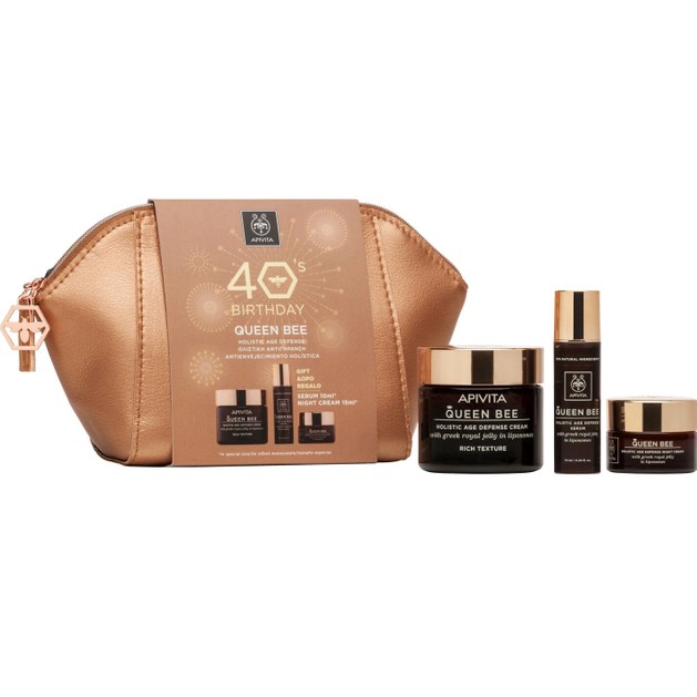 Apivita 40s Birthday Set Queen Bee Πλούσιας Υφής 50ml & Δώρο Queen Bee Serum 10ml & Δώρο Queen Bee Night Cream 15ml Apivita 40s Birthday Set Queen Bee Πλούσιας Υφής 50ml & Δώρο Queen Bee Serum 10ml & Δώρο Queen Bee Night Cream 15ml