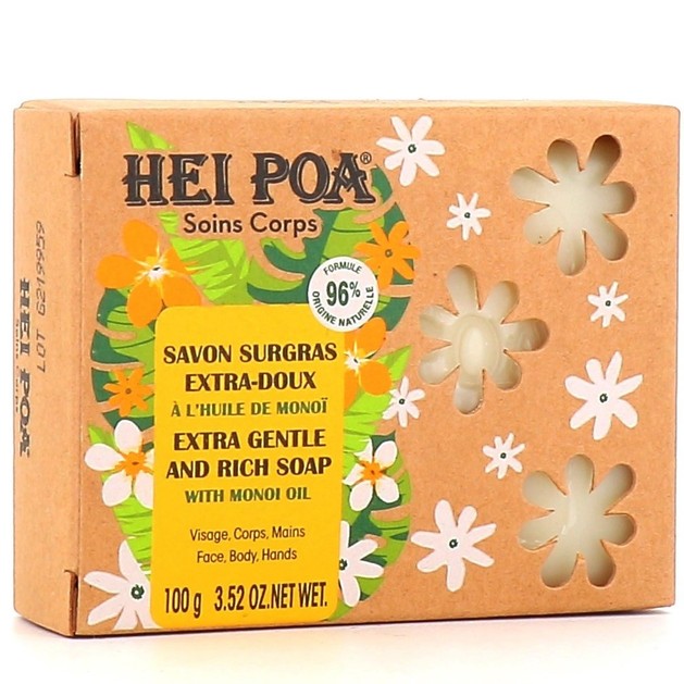 Hei Poa Extra Gentle & Rich Soap with Monoi Oil 100gr Hei Poa Extra Gentle & Rich Soap with Monoi Oil 100gr