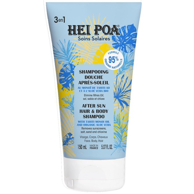 Hei Poa Soins Solaires After Sun Hair & Body Shampoo with Tahiti Monoi Oil & Organic Aloe Vera 150ml Hei Poa Soins Solaires After Sun Hair & Body Shampoo with Tahiti Monoi Oil & Organic Aloe Vera 150ml