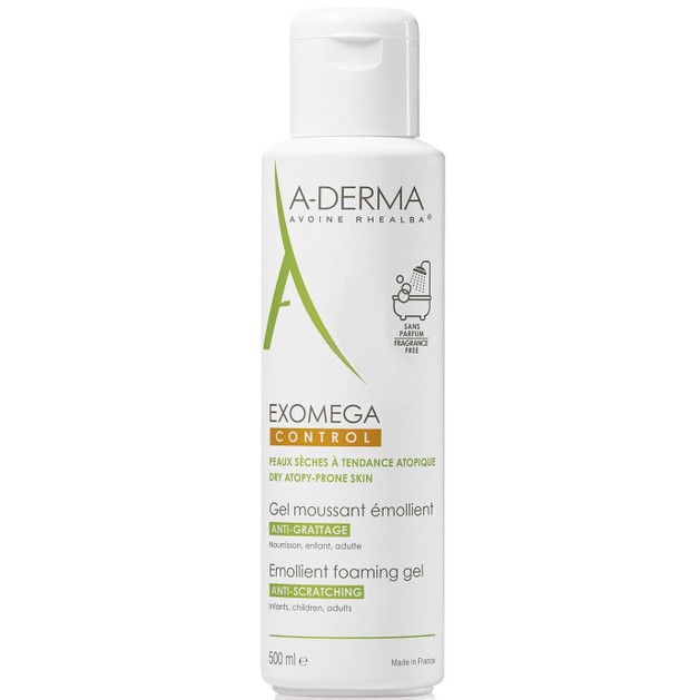 A-Derma Exomega Control Gel Moussant Emolient Κρεμώδης Αφρός Καθαρισμού σε Μορφή Gel για το Ατοπικό Δέρμα 500ml A-Derma Exomega Control Gel Moussant Emolient Κρεμώδης Αφρός Καθαρισμού σε Μορφή Gel για το Ατοπικό Δέρμα 500ml