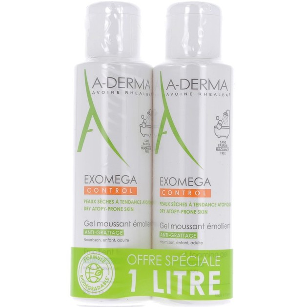 A-Derma Πακέτο Προσφοράς Exomega Control Gel Moussant Emolient Μαλακτικό Ζελ Καθαρισμού για το Ατοπικό Δέρμα 2x500ml A-Derma Πακέτο Προσφοράς Exomega Control Gel Moussant Emolient Μαλακτικό Ζελ Καθαρισμού για το Ατοπικό Δέρμα 2x500ml