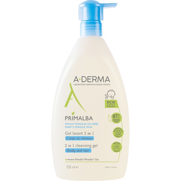 A-Derma Primalba Cleansing Gel 2 in 1 Body & Hair 750ml A-Derma Primalba Cleansing Gel 2 in 1 Body & Hair 750ml