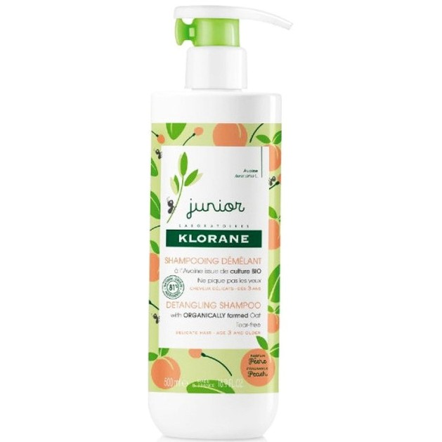 Klorane Junior Detangling Shampoo with Peach Fragrance Απαλό Προστατευτικό Παιδικό Σαμπουάν με Αρωμα Ροδάκινο 500ml Klorane Junior Detangling Shampoo with Peach Fragrance Απαλό Προστατευτικό Παιδικό Σαμπουάν με Αρωμα Ροδάκινο 500ml