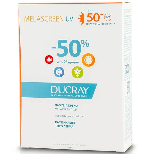 Ducray Duo Melascreen UV Creme Rich Spf50+ Dry Touch Πλούσια Αντηλιακή Κρέμα Πολύ Υψηλής Προστασίας 2x40ml σε Ειδική Τιμή Ducray Duo Melascreen UV Creme Rich Spf50+ Dry Touch Πλούσια Αντηλιακή Κρέμα Πολύ Υψηλής Προστασίας 2x40ml σε Ειδική Τιμή