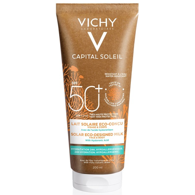 Vichy Capital Soleil Eco Designed Face & Body Milk Spf50+, 200ml Vichy Capital Soleil Eco Designed Face & Body Milk Spf50+, 200ml