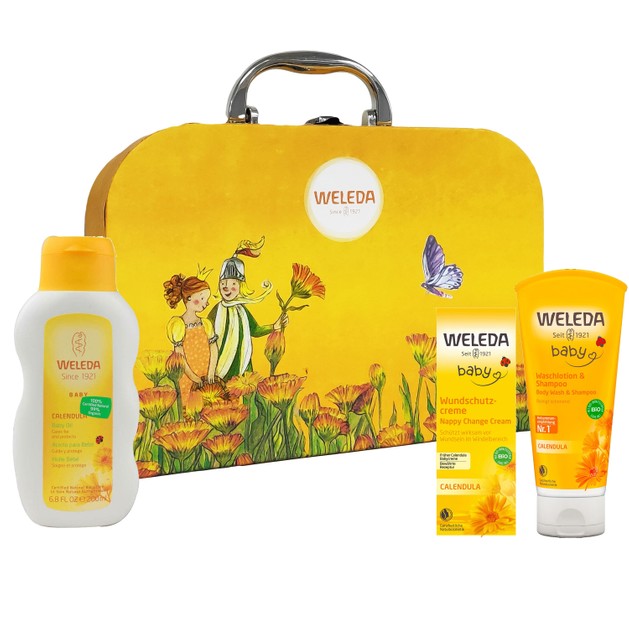 Weleda Calendula Promo Cream 75ml & Oil 200ml & Shampoo-Shower Gel 200ml & Δώρο Βαλιτσάκι Weleda Calendula Promo Cream 75ml & Oil 200ml & Shampoo-Shower Gel 200ml & Δώρο Βαλιτσάκι