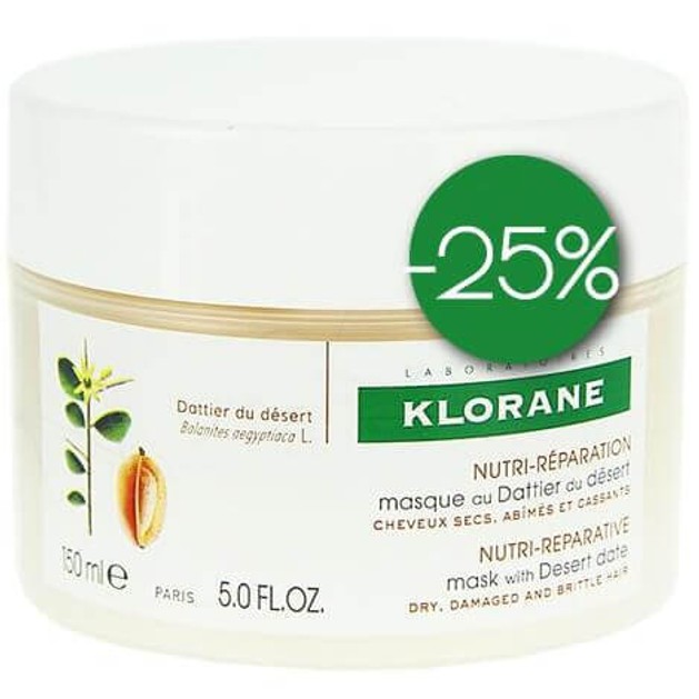 Klorane Masque au Dattier Du Desert 150ml Promo -25% Klorane Masque au Dattier Du Desert 150ml Promo -25%