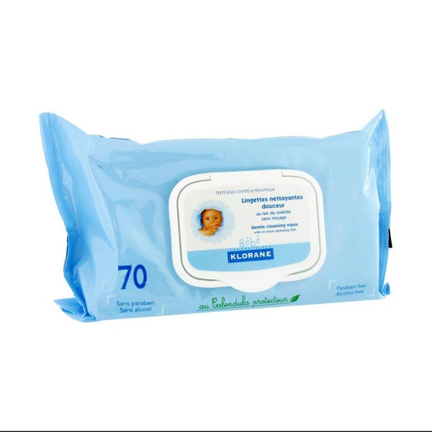 Klorane Bebe Lingettes Nettoyantes Doucer 70 Τεμάχια Klorane Bebe Lingettes Nettoyantes Doucer 70 Τεμάχια