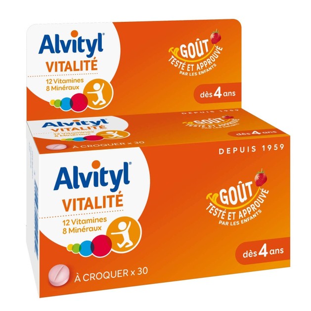 Alvityl Vitality 12 Vitamines Παιδικό Συμπλήρωμα Διατροφής με 12 Βιταμίνες & 8 Μεταλλικά Στοιχειά και Γεύση Φράουλα 30 Δισκία Alvityl Vitality 12 Vitamines Παιδικό Συμπλήρωμα Διατροφής με 12 Βιταμίνες & 8 Μεταλλικά Στοιχειά και Γεύση Φράουλα 30 Δισκία