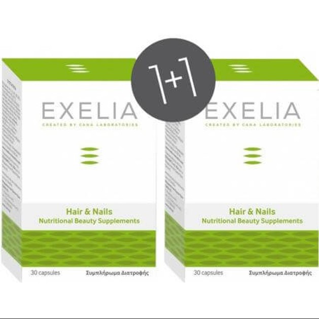 Exelia Πακέτο Προσφοράς Hair & Nails Συμπλήρωμα Διατροφής για την Ενίσχυση της Υγείας των Μαλλιών & των Νυχιών 30caps 1+1 Δώρο Exelia Πακέτο Προσφοράς Hair & Nails Συμπλήρωμα Διατροφής για την Ενίσχυση της Υγείας των Μαλλιών & των Νυχιών 30caps 1+1 Δώρο