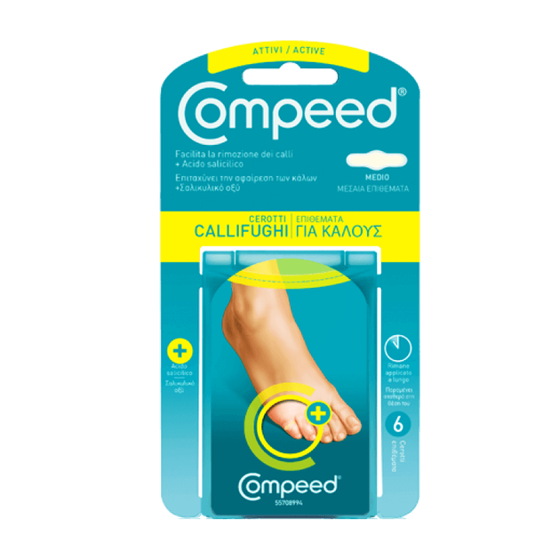 Compeed Μεσαία Ενυδατικά Επιθέματα για Κάλους που Προσφέρουν Ενυδάτωση και Απορροφούν τους Κραδασμούς 6τμχ Compeed Μεσαία Ενυδατικά Επιθέματα για Κάλους που Προσφέρουν Ενυδάτωση και Απορροφούν τους Κραδασμούς 6τμχ