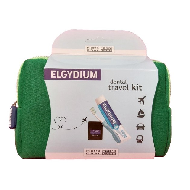 Elgydium Dental Travel Kit Σετ Ταξιδιού με Οδοντόβουρτσα, Οδοντόκρεμα, Οδοντικό Νήμα & Νεσεσέρ σε Πράσινο Χρώμα Elgydium Dental Travel Kit Σετ Ταξιδιού με Οδοντόβουρτσα, Οδοντόκρεμα, Οδοντικό Νήμα & Νεσεσέρ σε Πράσινο Χρώμα