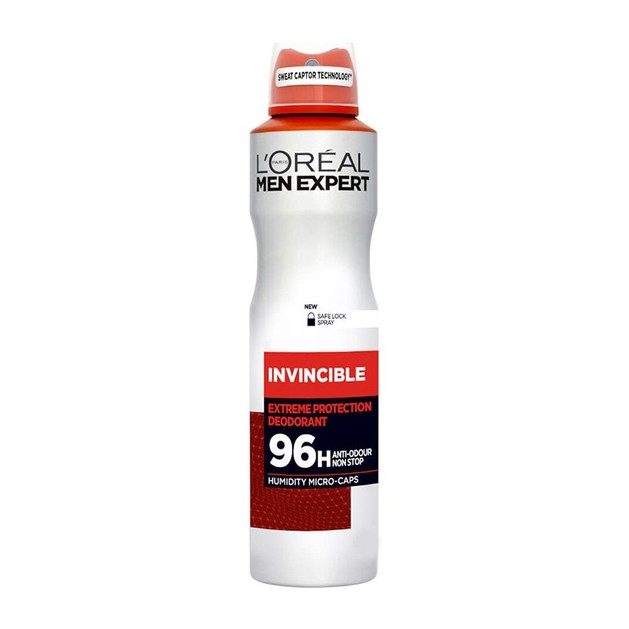 L\'oreal Paris Men Expert Invincible Spray Ανδρικό Αποσμητικό Spray με 96ωρη Πολύ Υψηλή Προστασία Ενάντια στον Ιδρώτα 150ml L\'oreal Paris Men Expert Invincible Spray Ανδρικό Αποσμητικό Spray με 96ωρη Πολύ Υψηλή Προστασία Ενάντια στον Ιδρώτα 150ml