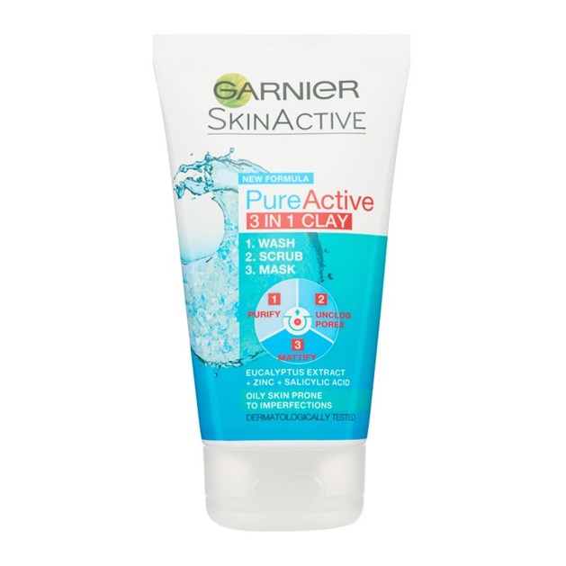Garnier Pure Active 3 in 1 Clay 150ml Garnier Pure Active 3 in 1 Clay 150ml