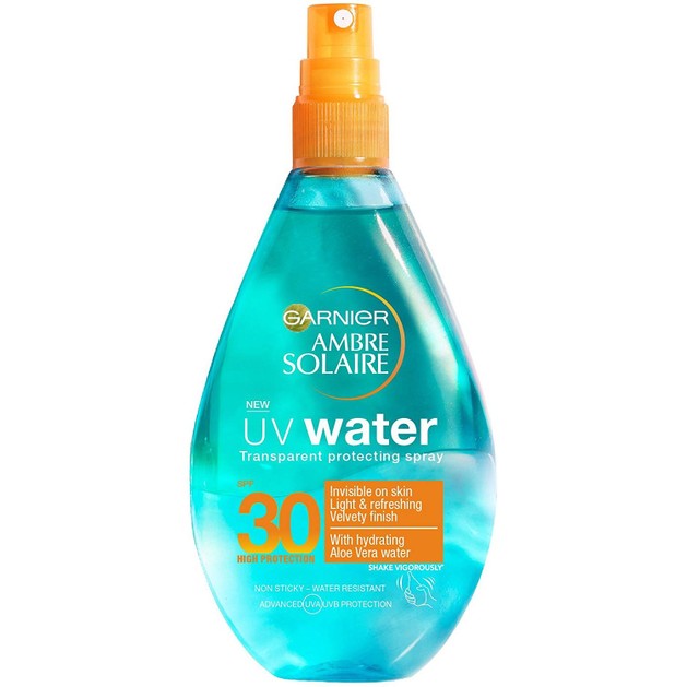 Garnier Ambre Solaire UV Water Transparent Protecting Spray Spf30 Διάφανο Αντηλιακό Spray Υψηλής Προστασίας 150ml Garnier Ambre Solaire UV Water Transparent Protecting Spray Spf30 Διάφανο Αντηλιακό Spray Υψηλής Προστασίας 150ml