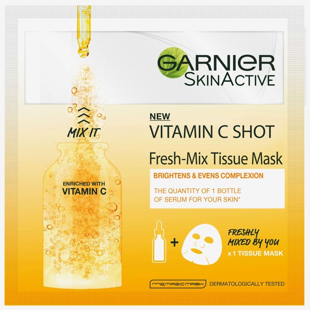 Garnier Vitamin C Shot Fresh-Mix Tissue Mask 33gr Garnier Vitamin C Shot Fresh-Mix Tissue Mask 33gr