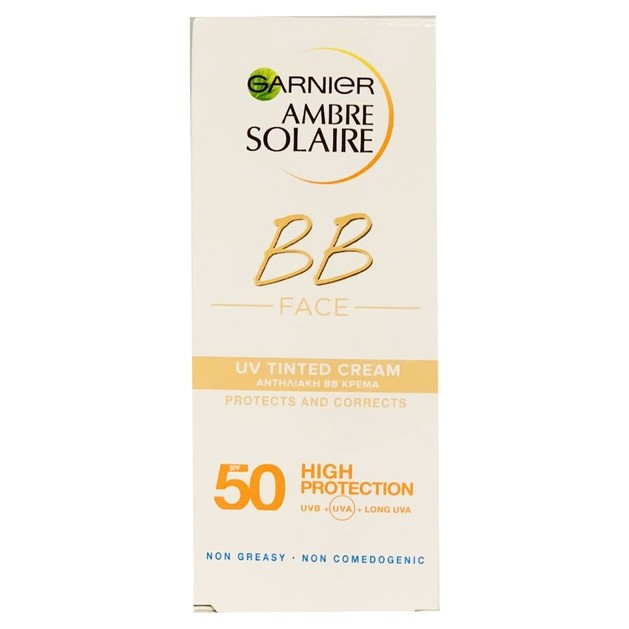 Garnier Ambre Solaire BB Face UV Tinted Cream Spf50 Κρέμα Προσώπου Υψηλής Προστασίας με Χρώμα 50ml Garnier Ambre Solaire BB Face UV Tinted Cream Spf50 Κρέμα Προσώπου Υψηλής Προστασίας με Χρώμα 50ml
