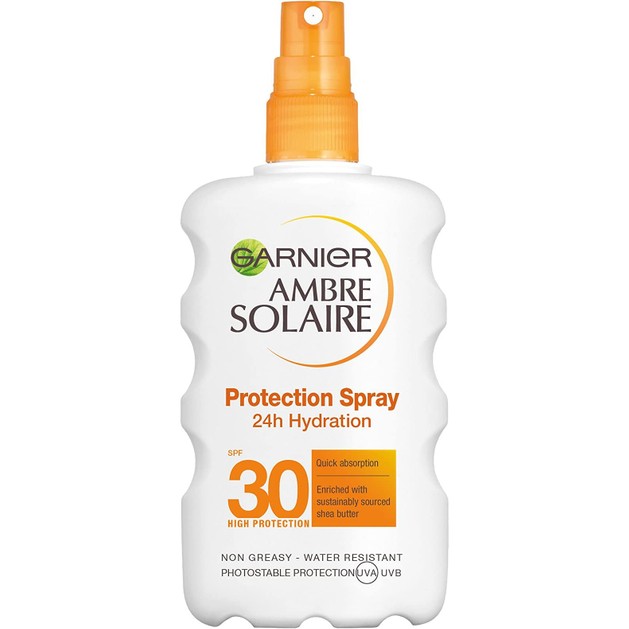 Garnier Ambre Solaire Protection Spray 24h Hydration Spf30 Spray Υψηλής Αντηλιακής Προστασίας για Ενυδάτωση που Διαρκεί 200ml Garnier Ambre Solaire Protection Spray 24h Hydration Spf30 Spray Υψηλής Αντηλιακής Προστασίας για Ενυδάτωση που Διαρκεί 200ml