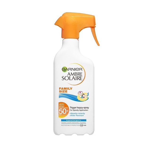Garnier Ambre Solaire Sensitive Advanced Trigger Spray Spf50+ Family Αντηλιακό Γαλάκτωμα Πολύ Υψηλής Προστασίας 300ml Garnier Ambre Solaire Sensitive Advanced Trigger Spray Spf50+ Family Αντηλιακό Γαλάκτωμα Πολύ Υψηλής Προστασίας 300ml