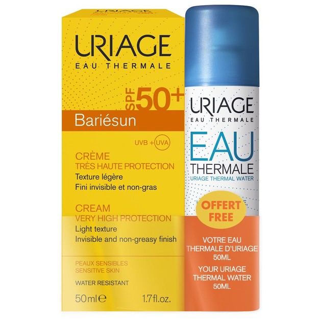 Uriage Promo Bariesun Cream Spf50+ Very High Protection Light Texture 50ml & Δώρο Eau Thermal Water 50ml Uriage Promo Bariesun Cream Spf50+ Very High Protection Light Texture 50ml & Δώρο Eau Thermal Water 50ml