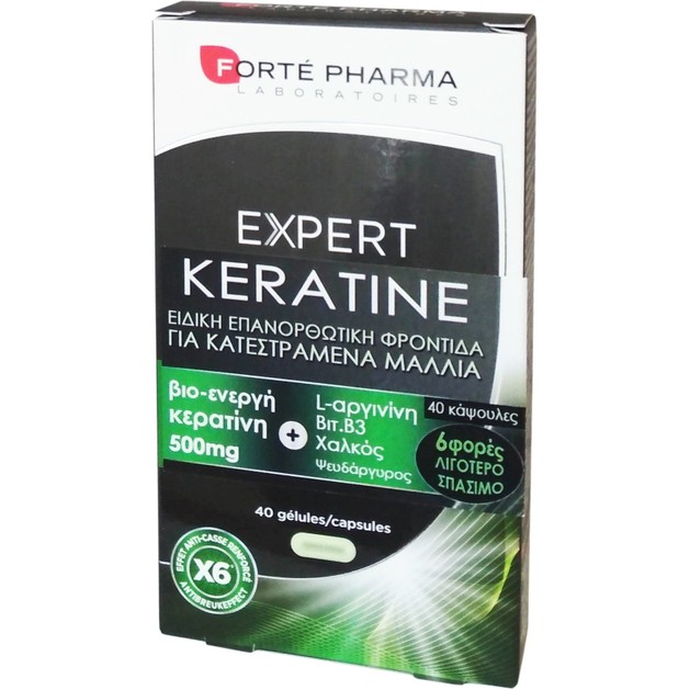 Forte Pharma Expert Keratine Συμπλήρωμα Διατροφής για 6 Φορές Λιγότερο Σπάσιμο στα Εύθραυστα Ταλαιπωρημένα Μαλλιά 40Caps Forte Pharma Expert Keratine Συμπλήρωμα Διατροφής για 6 Φορές Λιγότερο Σπάσιμο στα Εύθραυστα Ταλαιπωρημένα Μαλλιά 40Caps