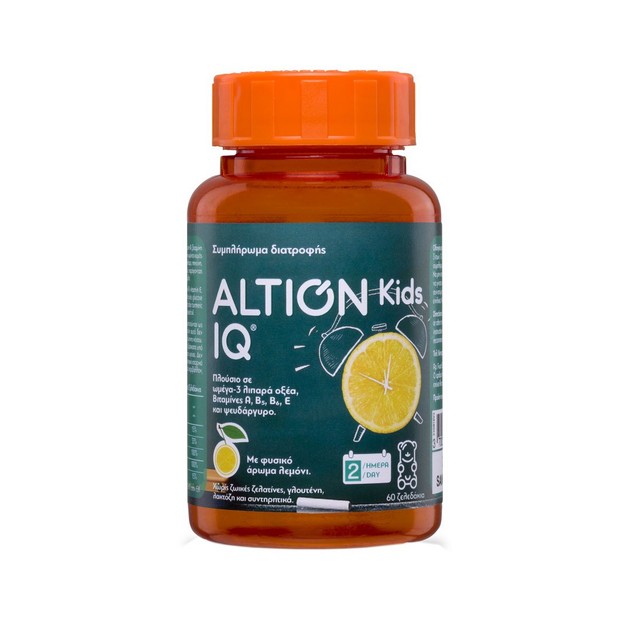 Altion Kids IQ Συμπλήρωμα Διατροφής με Ω3 Λιπαρά Οξέα, Βιταμίνες & Ψευδάργυρο με Φυσικό Άρωμα Λεμόνι 60 Ζελεδάκια Altion Kids IQ Συμπλήρωμα Διατροφής με Ω3 Λιπαρά Οξέα, Βιταμίνες & Ψευδάργυρο με Φυσικό Άρωμα Λεμόνι 60 Ζελεδάκια