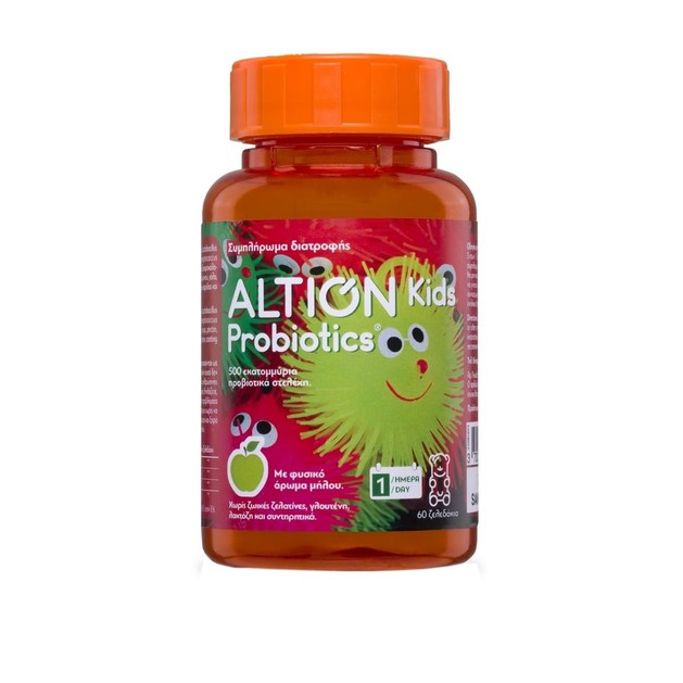 Altion Kids Probiotics Συμπλήρωμα Διατροφής με Προβιοτικά Από 4 Είδη Γαστροανθεκτικών Στελεχών με Άρωμα Μήλου 60 Ζελεδάκια Altion Kids Probiotics Συμπλήρωμα Διατροφής με Προβιοτικά Από 4 Είδη Γαστροανθεκτικών Στελεχών με Άρωμα Μήλου 60 Ζελεδάκια