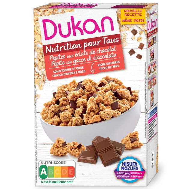 Dukan Nutrition Pour Tous Pepitew Aux Eclats de Chocolat 350gr Dukan Nutrition Pour Tous Pepitew Aux Eclats de Chocolat 350gr