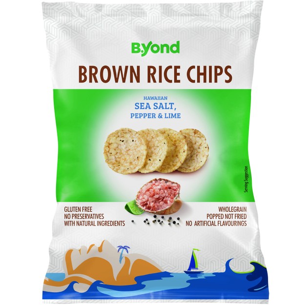 B.Yond Brown Rice Chips Sea Salt Pepper & Lime 70g B.Yond Brown Rice Chips Sea Salt Pepper & Lime 70g