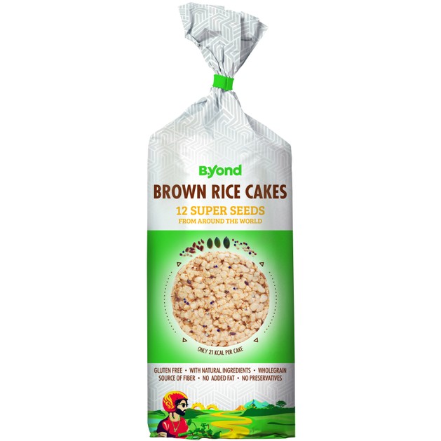 B.Yond Brown Rice Cakes 12 Super Seeds from Around the World 100g B.Yond Brown Rice Cakes 12 Super Seeds from Around the World 100g