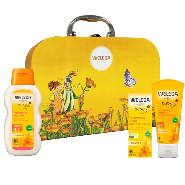 Weleda Calendula Promo Calendula Cream 75ml & Baby Lotion 200ml & Calendula Shampoo-Shower Gel 200ml & Δώρο Βαλιτσάκι Weleda Calendula Promo Calendula Cream 75ml & Baby Lotion 200ml & Calendula Shampoo-Shower Gel 200ml & Δώρο Βαλιτσάκι