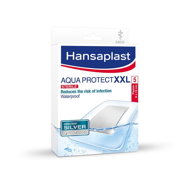 Hansaplast Antibacterial Aqua Protect XXL Αδιάβροχα Επιθέματα Μεγάλου Μεγέθους 8 x 10cm, 5τεμ. Hansaplast Antibacterial Aqua Protect XXL Αδιάβροχα Επιθέματα Μεγάλου Μεγέθους 8 x 10cm, 5τεμ.