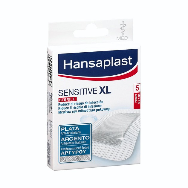 Hansaplast Antibacterial XL Sensitive Sterile 6 x 7cm Αντιμικροβιακά Επιθέματα Sensitive XL 5τμχ Hansaplast Antibacterial XL Sensitive Sterile 6 x 7cm Αντιμικροβιακά Επιθέματα Sensitive XL 5τμχ