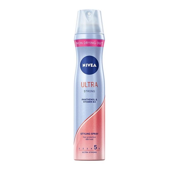 Nivea Styling Spray 24h Ultra Strong Hold & Hair Protection Factor 250ml Nivea Styling Spray 24h Ultra Strong Hold & Hair Protection Factor 250ml