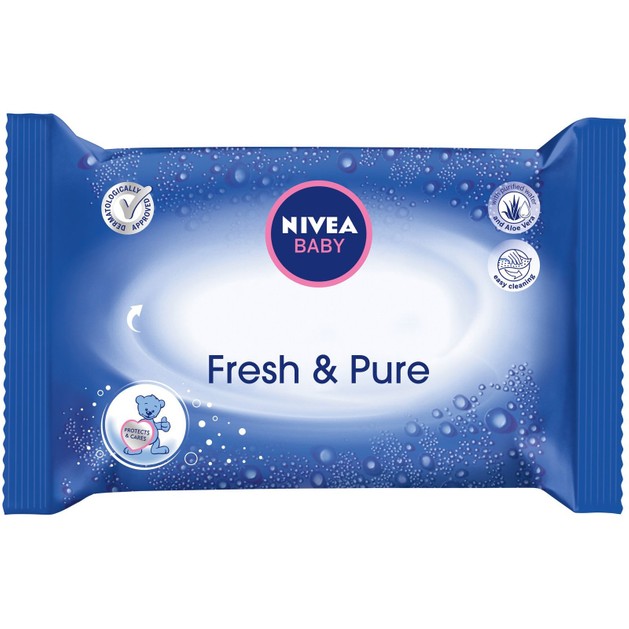 Nivea Baby Fresh & Pure Wipes Μωρομάντηλα Χωρίς Οινόπνευμα 63τμχ Nivea Baby Fresh & Pure Wipes Μωρομάντηλα Χωρίς Οινόπνευμα 63τμχ