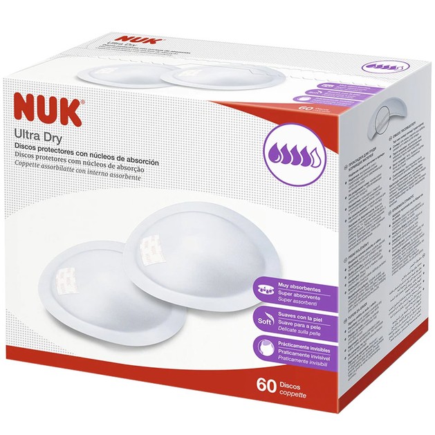 Nuk Ultra Dry Breast Pads with Absorbent Core 60 Pads Nuk Ultra Dry Breast Pads with Absorbent Core 60 Pads